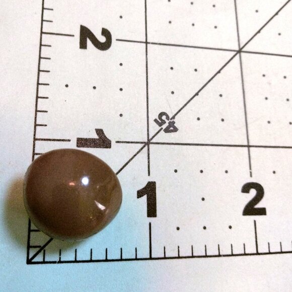 Tan Dome Pierced Post Earrings Vintage - Picture 2 of 5